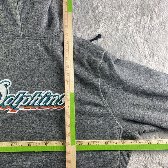 Miami Dolphins Jacket Mens XXL Gray Black NFL Pro Line Hoodie Fleece Lined Retro - Picture 5 of 10